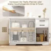 Sideboard Mit 2 Schubladen, Modernem Aufbewahrungsschrank, Verstellbarem Einlegeboden Und 3 Türen, Weiß