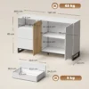Sideboard Moderner Aufbewahrungsschrank Mit 2 Soft Close Türen Und 2 Schubladen 140x40x85 Cm, Weiß