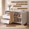 Sideboard Moderner Aufbewahrungsschrank Mit 2 Soft Close Türen Und 2 Schubladen 140x40x85 Cm, Weiß