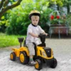 Sitzbagger Aufsitzbagger Mit Schaufel Lenkrad Kinderbagger Mit Abnehmbarem Anhänger Licht Musik Für 1 3 Jahre Gelb