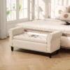 Sitzbank Im Vintage Design, Sitzbank Mit Stauraum, Samtoptik, Beige