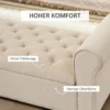 Sitzbank Im Vintage Design, Sitzbank Mit Stauraum, Samtoptik, Beige