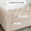 Sitzbank Im Vintage Design, Sitzbank Mit Stauraum, Samtoptik, Beige