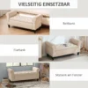 Sitzbank Im Vintage Design, Sitzbank Mit Stauraum, Samtoptik, Beige