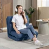 Sitzsack Mit Bettfunktion, Neigbare Lehne, Klappbar, Bis 120kg, 70 X 72 X 56 Cm, Dunkelblau