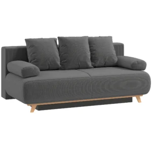 Slaapbank Met Verstelbare Rugleuning, Bedfunctie, Verborgen Opbergruimte En Corduroy Bekleding, Grijs