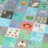 Spielmatte Baby Faltbar Kinder 176,5 X 148 Cm Doppelseitige Krabbelmatte Mit Alphabet Und Tiermotiv Muster