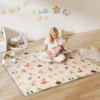 Spielmatte Baby Faltbar Kinder 176,5 X 148 Cm Doppelseitige Krabbelmatte Mit Alphabet Und Tiermotiv Muster