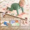Spielmatte Baby Faltbar Kinder 176,5 X 148 Cm Doppelseitige Krabbelmatte Mit Alphabet Und Tiermotiv Muster