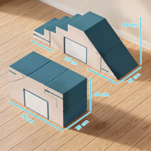 Spielsofa Samt 2 Teiliges Kindersofa Aus Schaumstoff Waschbar Modulares Kindercouch Für Kinder 0,5 Bis 3 Jahre