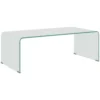 Stabiele Salontafel Van Glas, Eendelig Ontwerp, Eenvoudig En Modern, 100 X 50 X 35 Cm, Transparant