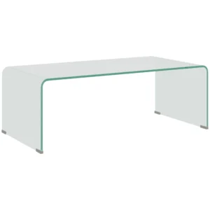 Stabiele Salontafel Van Glas, Eendelig Ontwerp, Eenvoudig En Modern, 100 X 50 X 35 Cm, Transparant
