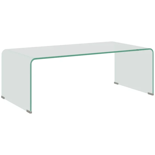 Stabiele Salontafel Van Glas, Eendelig Ontwerp, Eenvoudig En Modern, 100 X 50 X 35 Cm, Transparant