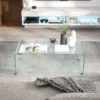 Stabiele Salontafel Van Glas, Eendelig Ontwerp, Eenvoudig En Modern, 100 X 50 X 35 Cm, Transparant