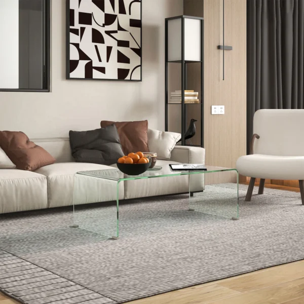 Stabiele Salontafel Van Glas, Eendelig Ontwerp, Eenvoudig En Modern, 100 X 50 X 35 Cm, Transparant
