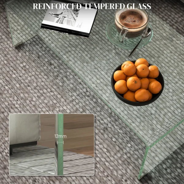 Stabiele Salontafel Van Glas, Eendelig Ontwerp, Eenvoudig En Modern, 100 X 50 X 35 Cm, Transparant