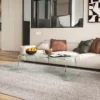 Stabiele Salontafel Van Glas, Eendelig Ontwerp, Eenvoudig En Modern, 100 X 50 X 35 Cm, Transparant