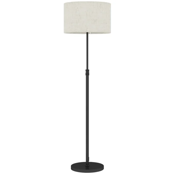 Stehlampe Mit Fernbedienung, Höhenverstellbar, Stoffschirm, Metallständer, Anpassbare Helligkeit, Fußschalter, Schwarz