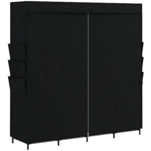 Stoff Kleiderschrank, Staubdicht, Tragbar, 5 Kleiderstangen, 170 X 45 X 167 Cm, Schwarz