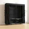 Stoff Kleiderschrank, Staubdicht, Tragbar, 5 Kleiderstangen, 170 X 45 X 167 Cm, Schwarz