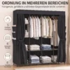 Stoff Kleiderschrank, Staubdicht, Tragbar, 5 Kleiderstangen, 170 X 45 X 167 Cm, Schwarz