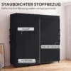 Stoff Kleiderschrank, Staubdicht, Tragbar, 5 Kleiderstangen, 170 X 45 X 167 Cm, Schwarz