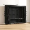 Stoff Kleiderschrank, Staubdicht, Tragbar, 5 Kleiderstangen, 212 X 45 X 167 Cm, Schwarz