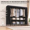 Stoff Kleiderschrank, Staubdicht, Tragbar, 5 Kleiderstangen, 212 X 45 X 167 Cm, Schwarz