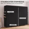 Stoff Kleiderschrank, Staubdicht, Tragbar, 5 Kleiderstangen, 212 X 45 X 167 Cm, Schwarz