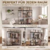 Textil Kleiderschrank, Tragbar, Werkzeuglos, Mit 3 Kleiderstangen Und 5 Ablagen, 182 X 43 X 182 Cm, Schwarz