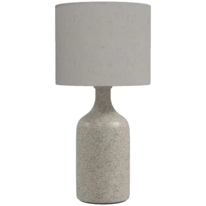 Tischlampe Tischleuchte, Nachttischlampe Schreibtischlampe Mit Keramiksockel, Leinenschirm, 22x22x45 Cm Sandfarben+Beige