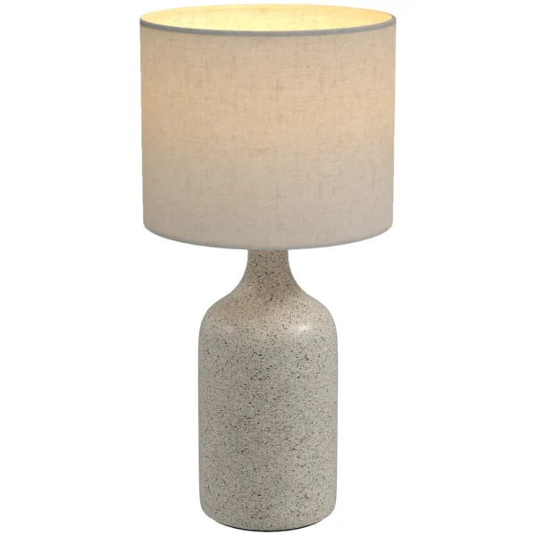 Tischlampe Tischleuchte, Nachttischlampe Schreibtischlampe Mit Keramiksockel, Leinenschirm, 22x22x45 Cm Sandfarben+Beige
