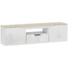 TV Lowboard, Hochglanz, Für Fernseher Bis 65'', 3 Fächer, Schublade, 160 X 38 X 43 Cm, Naturholz