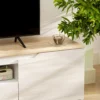 TV Lowboard, Hochglanz, Für Fernseher Bis 65'', 3 Fächer, Schublade, 160 X 38 X 43 Cm, Naturholz