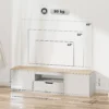 TV Lowboard, Hochglanz, Für Fernseher Bis 65'', 3 Fächer, Schublade, 160 X 38 X 43 Cm, Naturholz