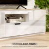 TV Lowboard, Hochglanz, Für Fernseher Bis 65'', 3 Fächer, Schublade, 160 X 38 X 43 Cm, Naturholz