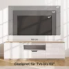 TV Lowboard, Hochglanz, Für Fernseher Bis 65'', 3 Fächer, Schublade, 160 X 38 X 43 Cm, Naturholz