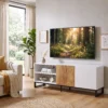 TV Schrank Für Fernseher Bis 55 Zoll, Modernes TV Lowboard Mit Verstellbaren Einlegeböden, Weiß