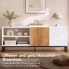 TV Schrank Für Fernseher Bis 55 Zoll, Modernes TV Lowboard Mit Verstellbaren Einlegeböden, Weiß