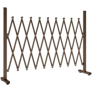 Uitschuifbaar Schaargrille 31 250cm Afscheidingsgrille Schaarsluiting Tuin Alu Bruin