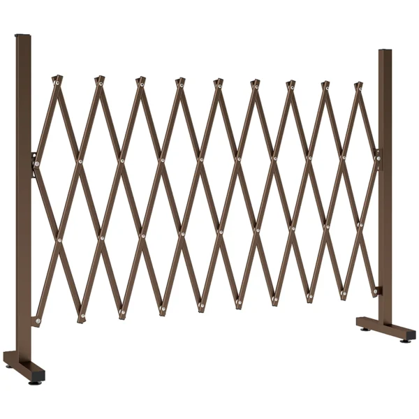 Uitschuifbaar Schaargrille 31 250cm Afscheidingsgrille Schaarsluiting Tuin Alu Bruin