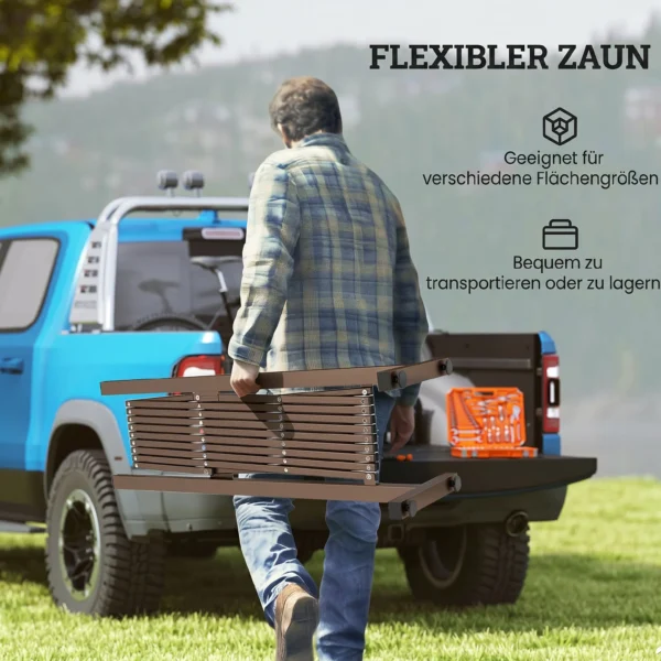 Uitschuifbaar Schaargrille 31 250cm Afscheidingsgrille Schaarsluiting Tuin Alu Bruin