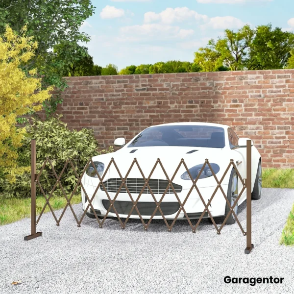 Uitschuifbaar Schaargrille 31 250cm Afscheidingsgrille Schaarsluiting Tuin Alu Bruin