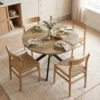 Uitschuifbare Eettafel Voor 4 6 Personen, Keukentafel In Industriële Stijl Met Spinnenpoot, Bruine Houtlook