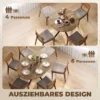 Uitschuifbare Eettafel Voor 4 6 Personen, Keukentafel In Industriële Stijl Met Spinnenpoot, Bruine Houtlook