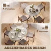 Uitschuifbare Eettafel Voor 4 6 Personen, Keukentafel In Industriële Stijl Met Spinnenpoot, Grijs