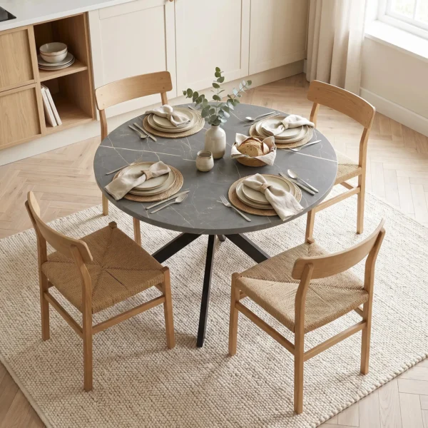 Uitschuifbare Eettafel Voor 4 6 Personen, Keukentafel In Industriële Stijl Met Spinnenpoot, Zwart
