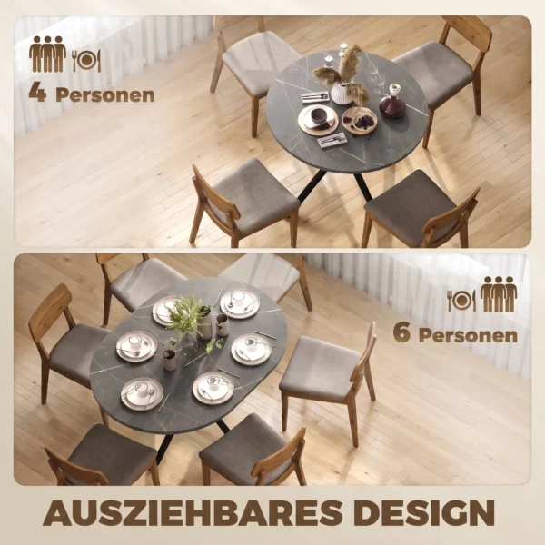 Uitschuifbare Eettafel Voor 4 6 Personen, Keukentafel In Industriële Stijl Met Spinnenpoot, Zwart