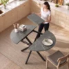 Uitschuifbare Eettafel Voor 4 6 Personen, Keukentafel In Industriële Stijl Met Spinnenpoot, Zwart