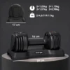 Verstelbare Dumbbell Set, 11 Kg Dumbbells Met Snelle Aanpassing Opbergvak, Antislip Handvat, Ruimtebesparend